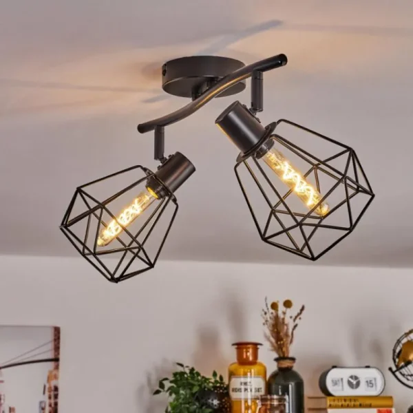 hofstein Plafonnier Yaak Noir, 2 lumières* Lampes Modernes