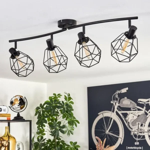 hofstein Plafonnier Yaak Noir, 4 lumières* Lampes Modernes