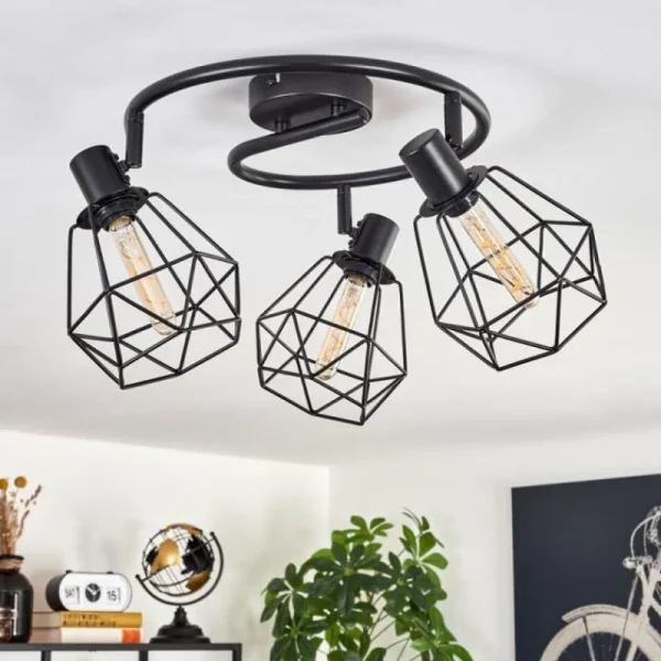 hofstein Plafonnier Yaak Noir, 3 lumières* Lampes Modernes