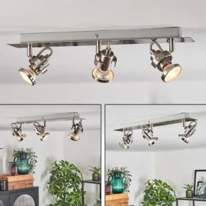hofstein Plafonnier Yometchen LED Nickel mat, 3 lumières* Lampes Modernes