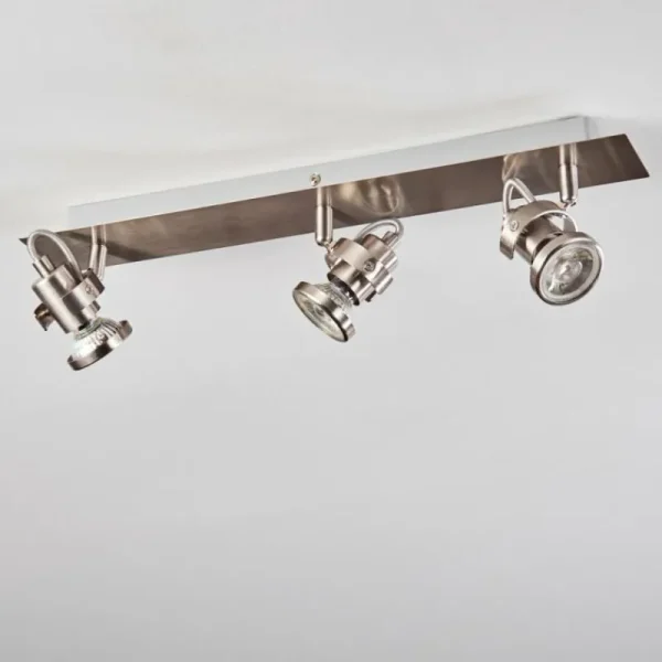 hofstein Plafonnier Yometchen LED Nickel mat, 3 lumières* Lampes Modernes