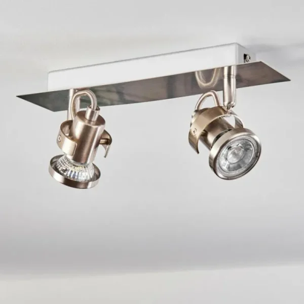 hofstein Plafonnier Yometchen LED Nickel mat, 2 lumières* Lampes Modernes