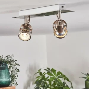 hofstein Plafonnier Yometchen LED Nickel mat, 2 lumières* Lampes Modernes