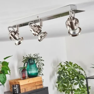 hofstein Plafonnier Yometchen LED Nickel mat, 3 lumières* Lampes Modernes