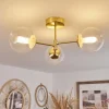 hofstein Plafonnier Yucao Or, 3 lumières* Lampes En Verre