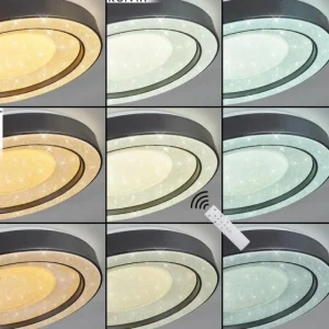 hofstein Plafonnier Zeballos LED Blanc, 1 lumière, Télécommandes, Changeur de couleurs* Lampes Modernes