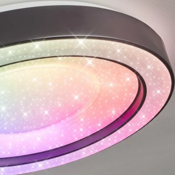 hofstein Plafonnier Zeballos LED Blanc, 1 lumière, Télécommandes, Changeur de couleurs* Lampes Modernes