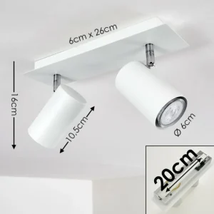 hofstein Plafonnier Zuoz Blanc, 2 lumières* Lampes Modernes