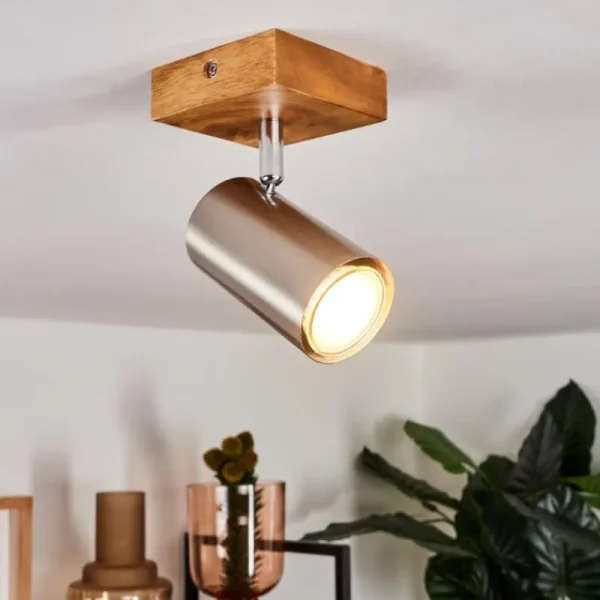 hofstein Plafonnier Zuoz Bois clair, 1 lumière* Lampes Modernes