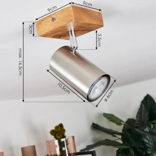 hofstein Plafonnier Zuoz Bois clair, 1 lumière* Lampes Modernes