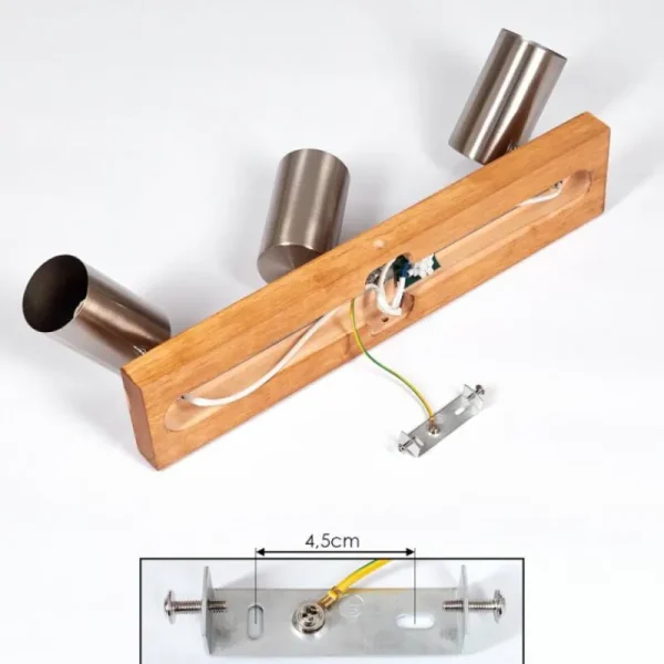 hofstein Plafonnier Zuoz Bois clair, 3 lumières* Lampes Modernes