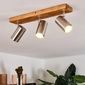 hofstein Plafonnier Zuoz Bois clair, 3 lumières* Lampes Modernes