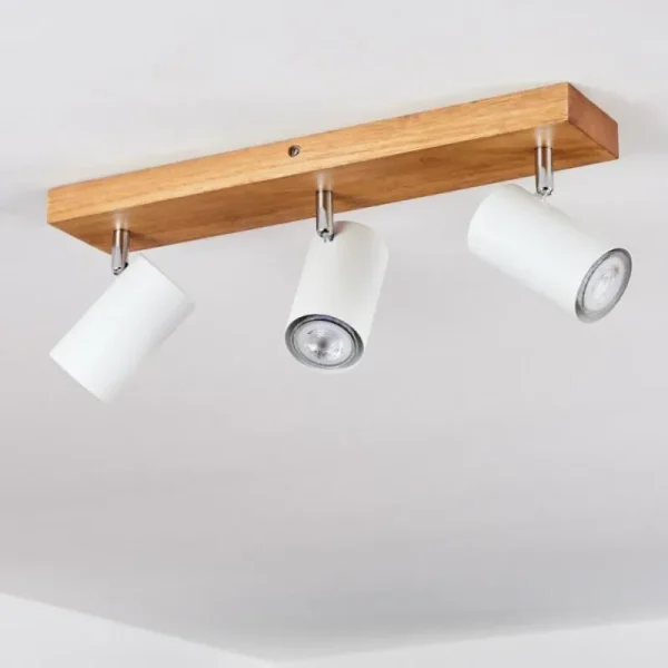 hofstein Plafonnier Zuoz Bois clair, 3 lumières* Lampes Modernes