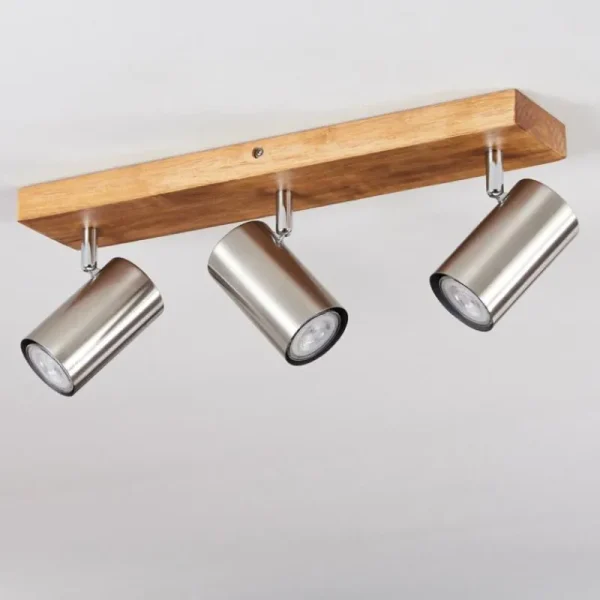 hofstein Plafonnier Zuoz Bois clair, 3 lumières* Lampes Modernes