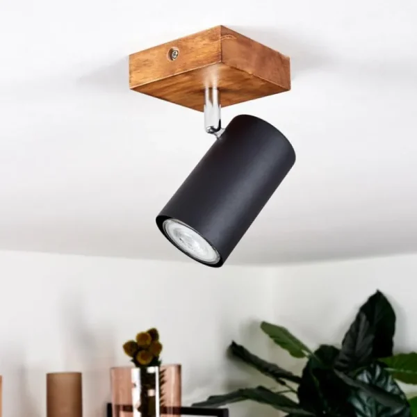 hofstein Plafonnier Zuoz Bois clair, 1 lumière* Lampes Modernes
