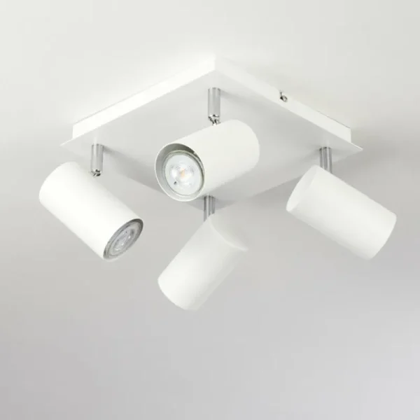 hofstein Plafonnier Zuoz Chrome, Blanc, 4 lumières* Lampes Modernes