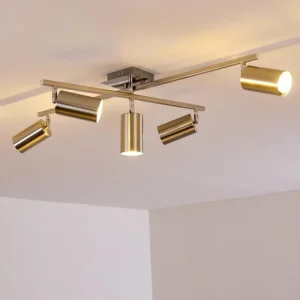 hofstein Plafonnier Zuoz Chrome, Nickel mat, 5 lumières* Lampes Modernes