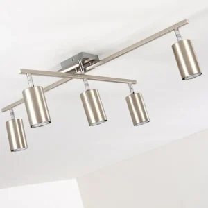 hofstein Plafonnier Zuoz Chrome, Nickel mat, 5 lumières* Lampes Modernes