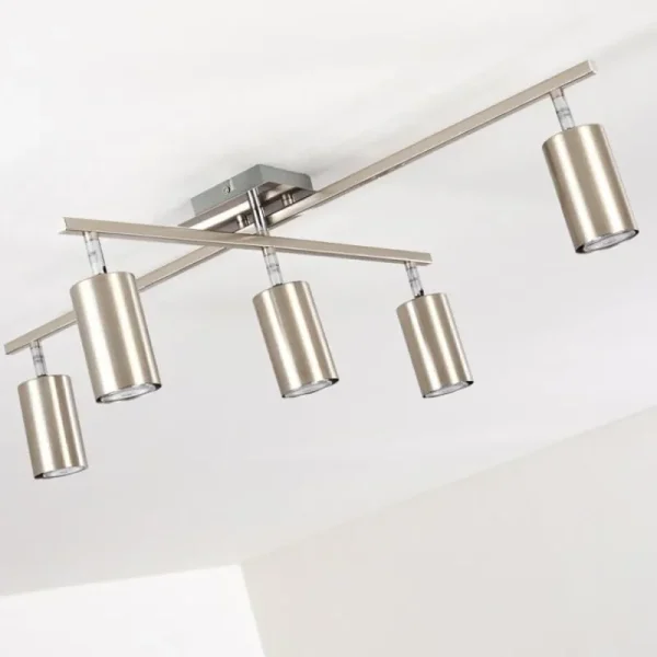 hofstein Plafonnier Zuoz Chrome, Nickel mat, 5 lumières* Lampes Modernes