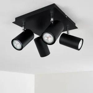 hofstein Plafonnier Zuoz Chrome, Noir, 4 lumières* Lampes Modernes