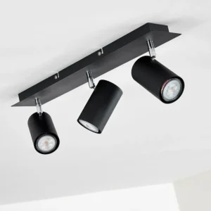 hofstein Plafonnier Zuoz Chrome, Noir, 3 lumières* Lampes Modernes