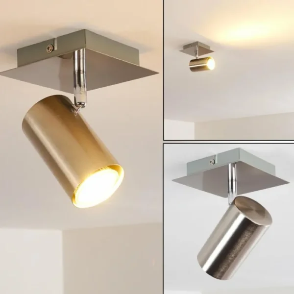 hofstein Plafonnier Zuoz Nickel mat, 1 lumière* Lampes Modernes