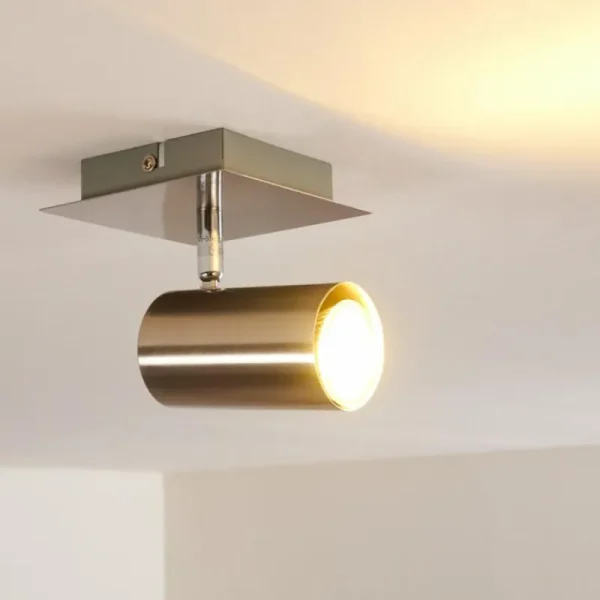 hofstein Plafonnier Zuoz Nickel mat, 1 lumière* Lampes Modernes