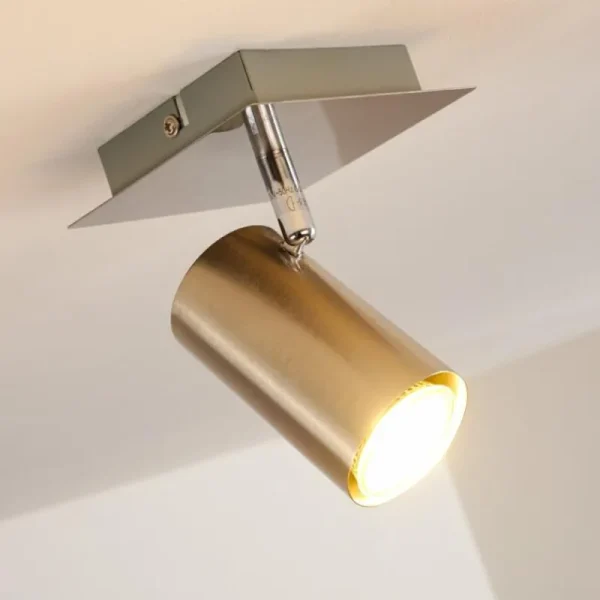 hofstein Plafonnier Zuoz Nickel mat, 1 lumière* Lampes Modernes