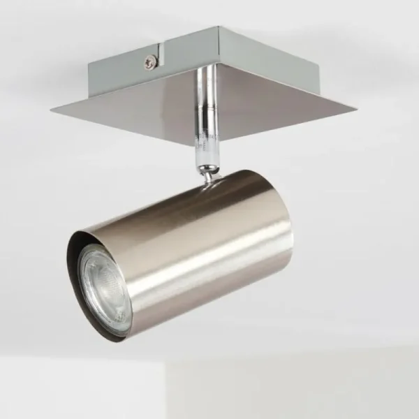 hofstein Plafonnier Zuoz Nickel mat, 1 lumière* Lampes Modernes