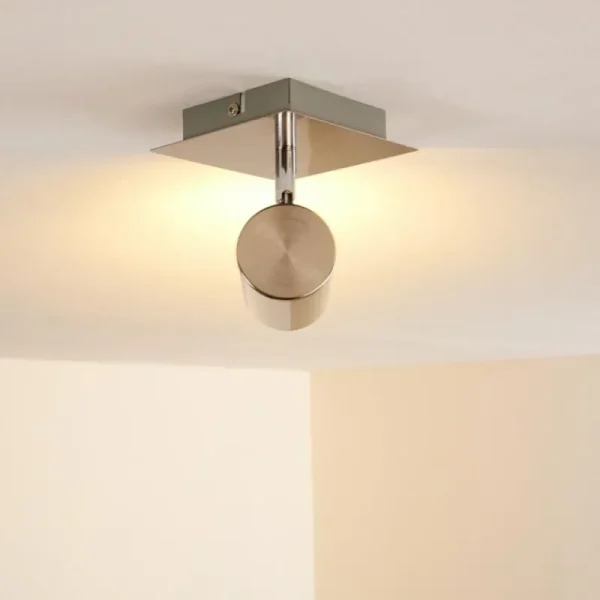 hofstein Plafonnier Zuoz Nickel mat, 1 lumière* Lampes Modernes