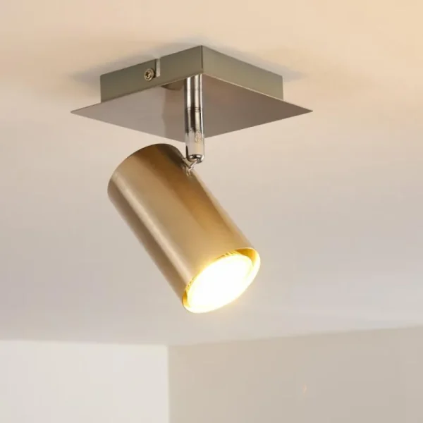 hofstein Plafonnier Zuoz Nickel mat, 1 lumière* Lampes Modernes