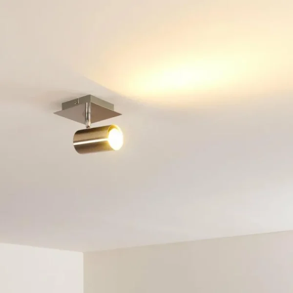 hofstein Plafonnier Zuoz Nickel mat, 1 lumière* Lampes Modernes