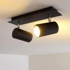 hofstein Plafonnier Zuoz Noir, 2 lumières* Lampes Modernes