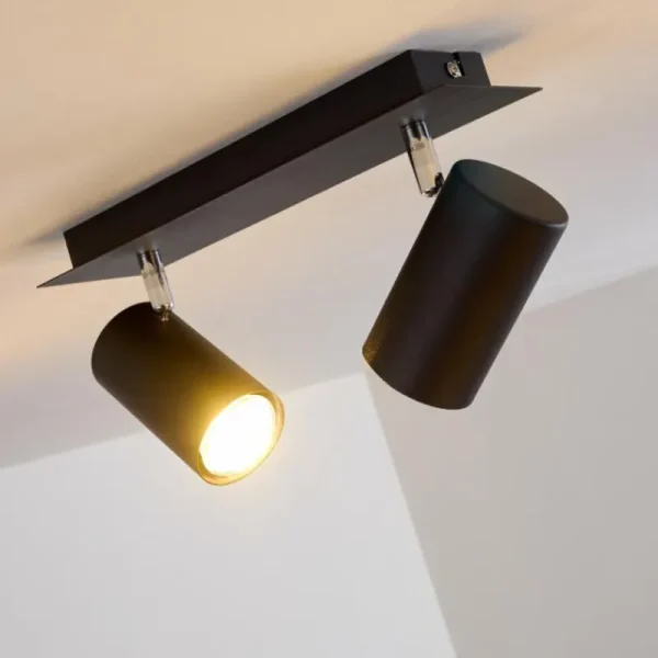 hofstein Plafonnier Zuoz Noir, 2 lumières* Lampes Modernes