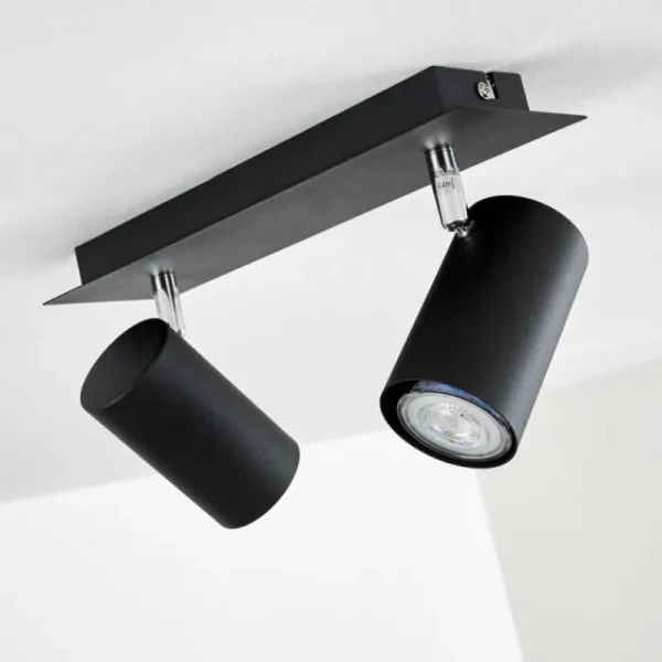 hofstein Plafonnier Zuoz Noir, 2 lumières* Lampes Modernes