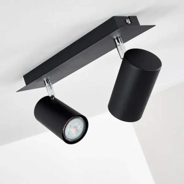 hofstein Plafonnier Zuoz Noir, 2 lumières* Lampes Modernes