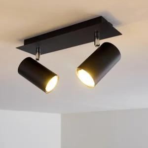 hofstein Plafonnier Zuoz Noir, 2 lumières* Lampes Modernes