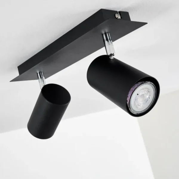 hofstein Plafonnier Zuoz Noir, 2 lumières* Lampes Modernes