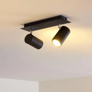 hofstein Plafonnier Zuoz Noir, 2 lumières* Lampes Modernes