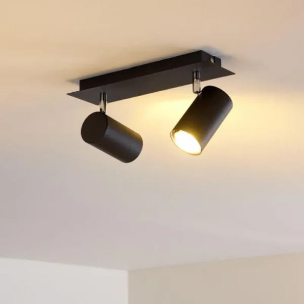 hofstein Plafonnier Zuoz Noir, 2 lumières* Lampes Modernes