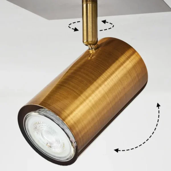 hofstein Plafonnier Zuoz Vieux laiton, 1 lumière* Lampes Modernes