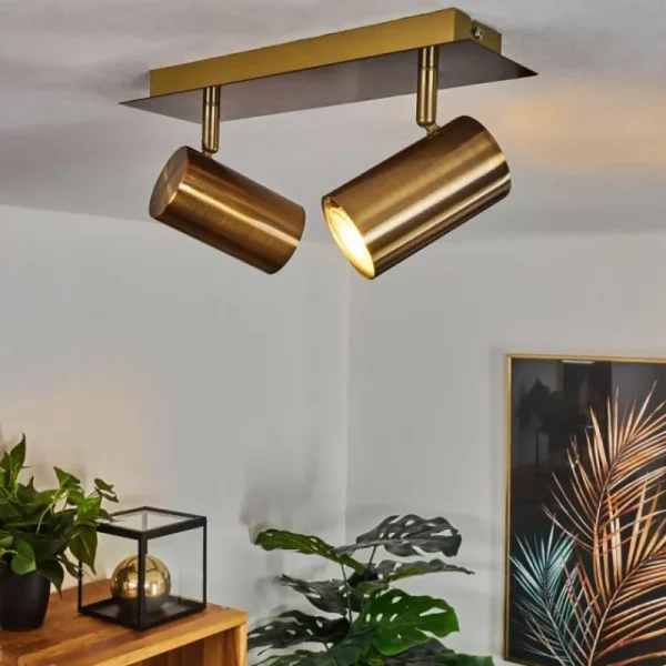 hofstein Plafonnier Zuoz Vieux laiton, 2 lumières* Lampes Modernes