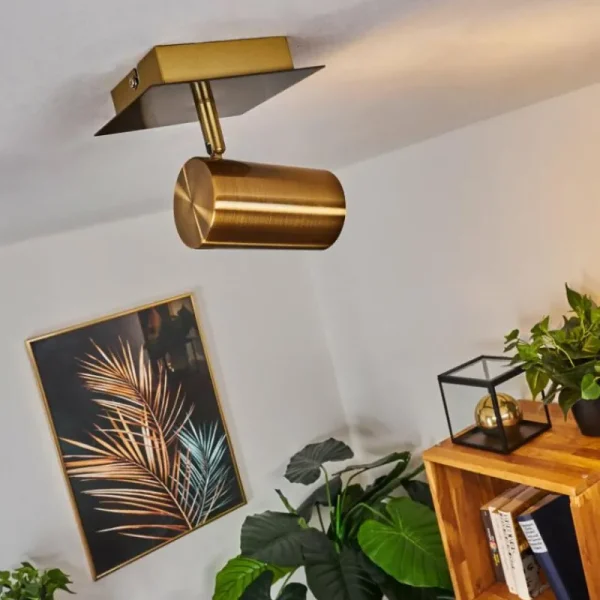 hofstein Plafonnier Zuoz Vieux laiton, 1 lumière* Lampes Modernes
