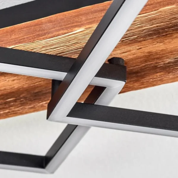 hofstein Pompu Plafonnier LED Brun foncé, Noir, 1 lumière* Lampes Modernes