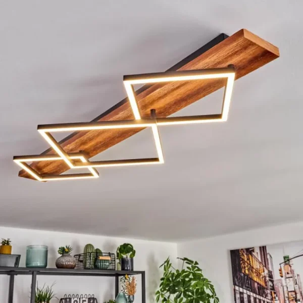 hofstein Pompu Plafonnier LED Brun foncé, Noir, 1 lumière* Lampes Modernes