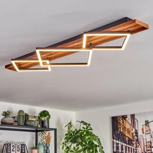hofstein Pompu Plafonnier LED Brun foncé, Noir, 1 lumière* Lampes Modernes
