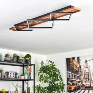 hofstein Pompu Plafonnier LED Brun foncé, Noir, 1 lumière* Lampes Modernes