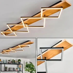 hofstein Pompu Plafonnier LED Écru, Noir, 1 lumière* Lampes Modernes