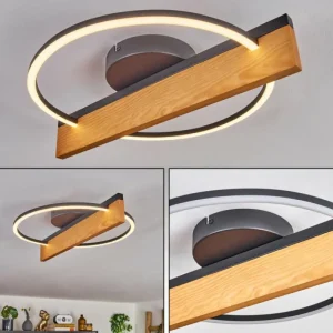 hofstein Pompu Plafonnier LED Écru, Noir, 1 lumière* Lampes Modernes