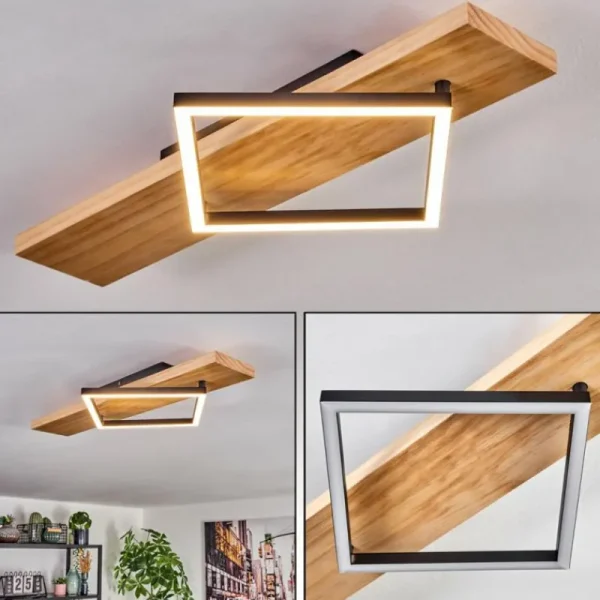 hofstein Pompu Plafonnier LED Écru, Noir, 1 lumière* Lampes Modernes